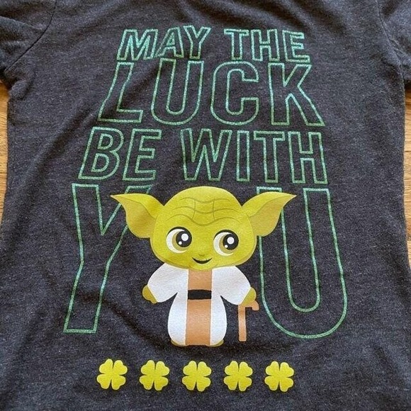 Star Wars Luck Baby‎ Yoga Shirt St Patrick's Day Size 4/5 - Picture 4 of 5